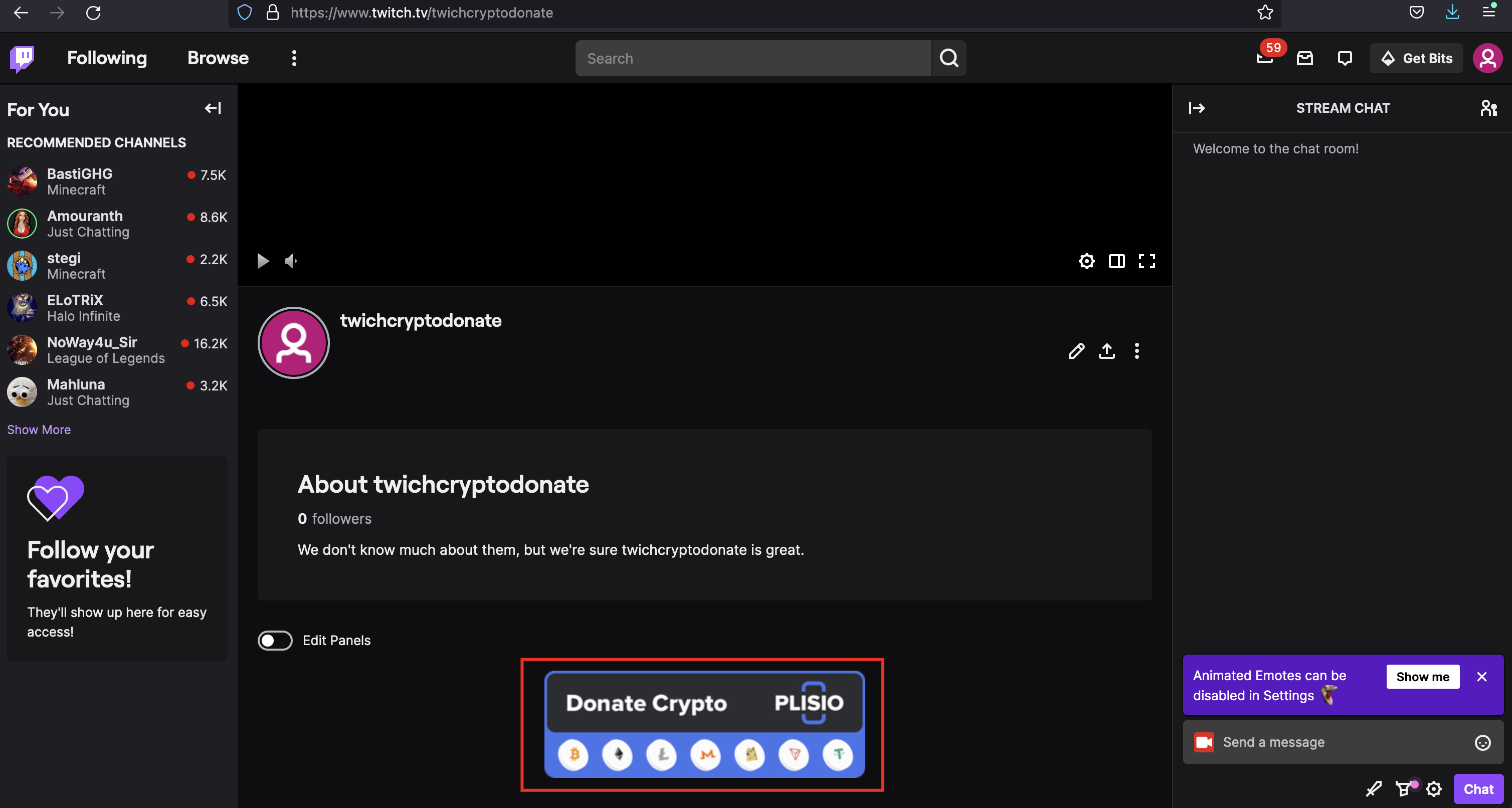 Twitch δωρεάς κρυπτογράφησης