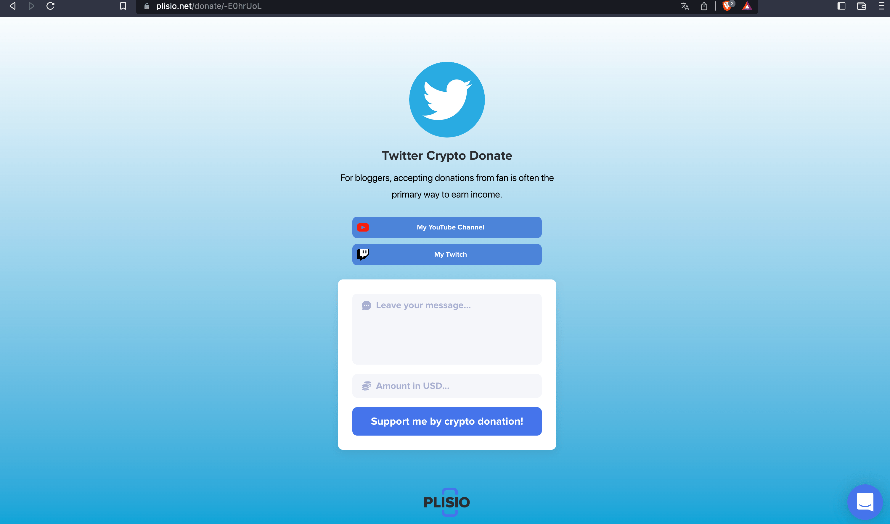 บริจาค cryptocurrency บน Twitter