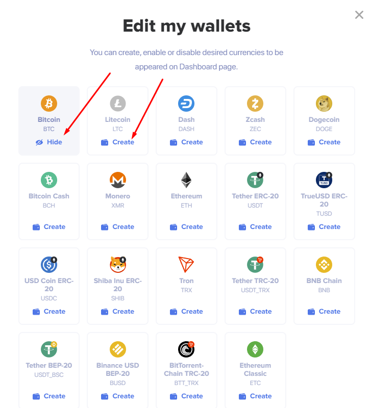 create wallet